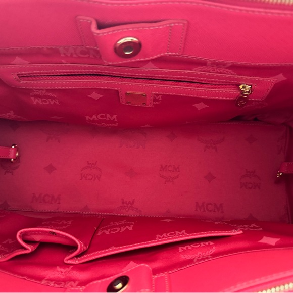 MCM Vibrant Pink Shoulder Bag with Gold Accents with COA - Picture 11 of 16
